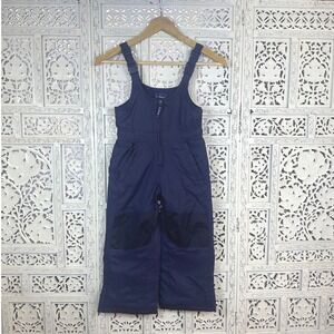 LL Bean Kids Blue Full Zip‎ Ski Bib Winter One Piece Snow Suit Size 4 Unisex